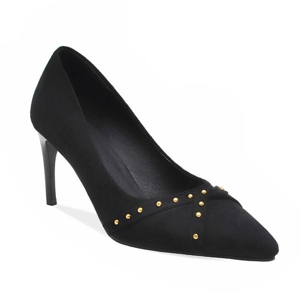 

dress shoes fashion pointed 19 years of age season product fine with high heels size 43 yards 33 - shallow single wet, Black