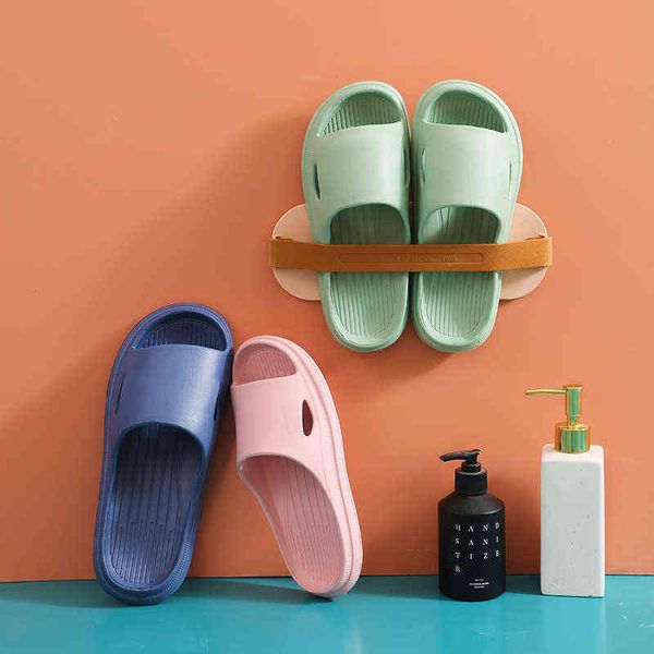 

summer men's women's home slippers couples non-slip eva bathroom shoes indoor bathing soft-soled l sandals flip flops y220307, Black