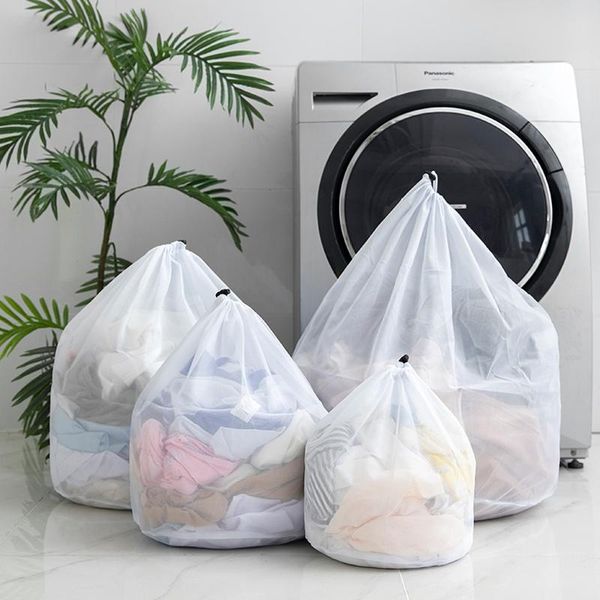 

laundry bags drawstring mesh bag polyester washing net for underwear sock machine anti-deformation pouch clothes bra