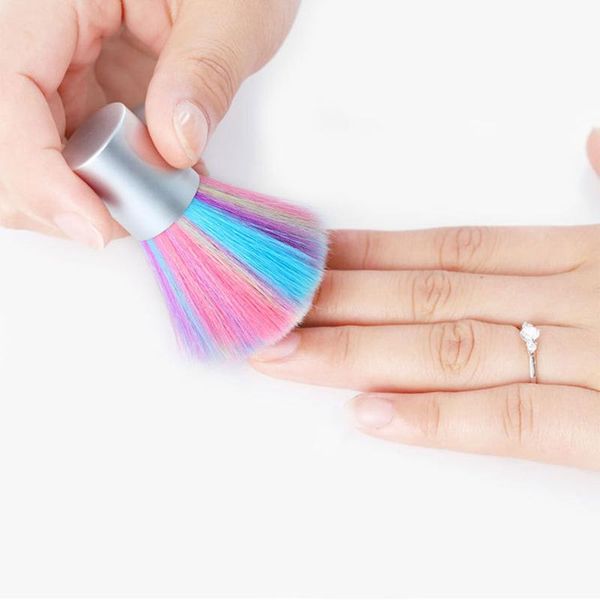 

nail brushes art dust cleaner brush gel powder remover cleaning metal handle colored care manicure clean tool, Yellow