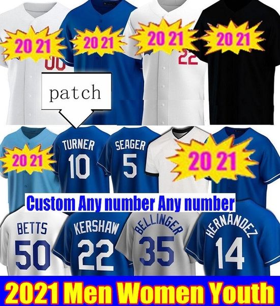 

20 21 men women youth kids 50 mookie betts baseball jerseys 35 cody bellinger justin turner max muncy clayton kershaw enrique hernandez jers, Blue;black