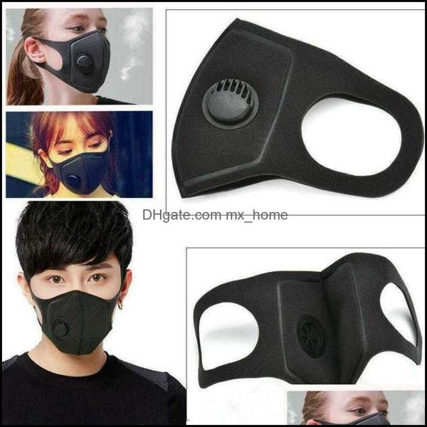 Tasarımcı Housekee Organizasyon Home Gardendesigner Maskeleri 3D Toz Geçirmez Yüz Siyah Solunum Vae Sünger Maskesi Yıkanabilir Yeniden Kullanılabilir Tutul