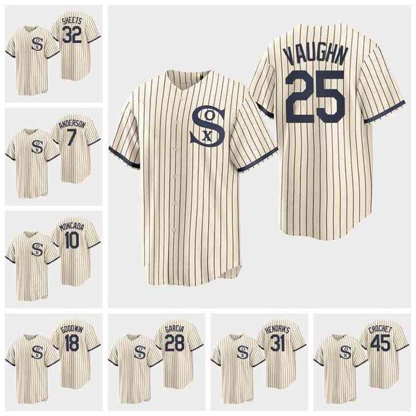 

Baseball Jersey #74 Eloy Jimenez 10 Yoan Moncada 7 Tim Anderson 79 Jose Abreu Custom White Field of Dreams Men Women Youth size S-4XL 1118, Nk logo