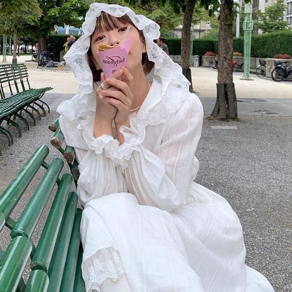 

casual dresses zogaa 2021 sweet lace stitching hooded lace-up waist ruffled flared sleeve dress women clothing large size, Black;gray