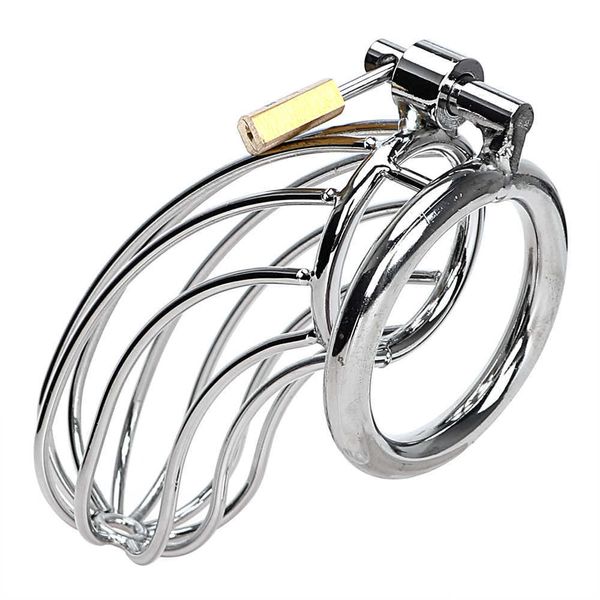 40/45 / 50mm Masculino Castity Dispositivo Cinto de Aço Inoxidável Metal Cage Restrição Penis Brinquedos Sexuais para Homens / Gay Penis Galo Anel Adulto Jogos P0829