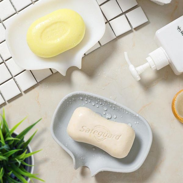 

soap dishes multifunctional soft silicone box pot brush drain kitchen rack household bathroom dish portable holder