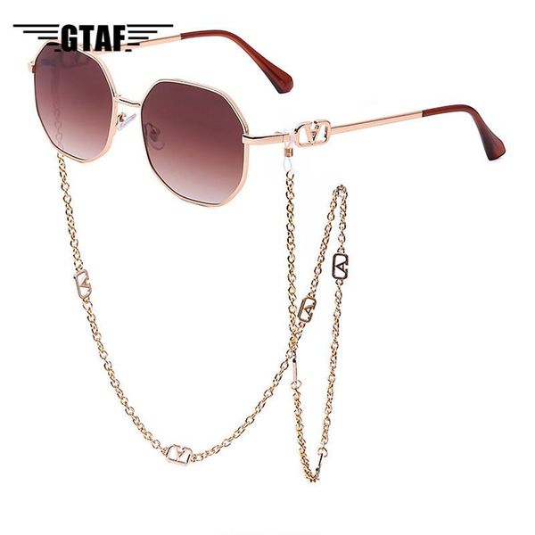 

sunglasses 2021 chain women anti-drop lanyard irregular goggles for ladies high-end luxury birthday gift brand elegant, White;black