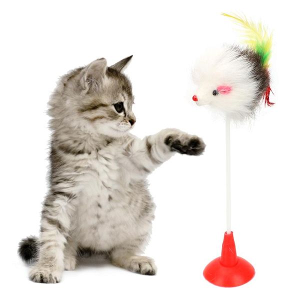 

cat toys interactive toy with bottom sucker funny supplies feather false mouse playing for cats pet products