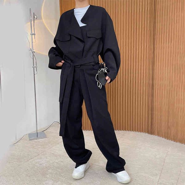 

women's suits & blazers [eam] women black short irregular blazer lapel long sleeve loose fit jacket fashion spring autumn 2022 1de0913, White;black