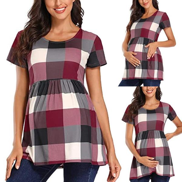 

shirt women maternity pregnant t short sleeve fashion t-shirt print pregnancy clothes women's blouses 2021 dresses, White