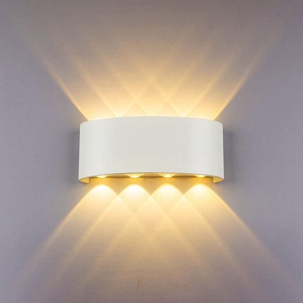 

wall lamp led 8w up/down lighting indoor double-head curved waterproof modern bedroom warm white light