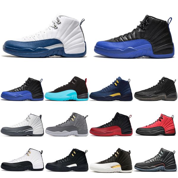 

fashion men basketball shoes jumpman 12 flu game 12s playoff the master wings gamma blue dark grey mens trainers outdoor comfortable sports