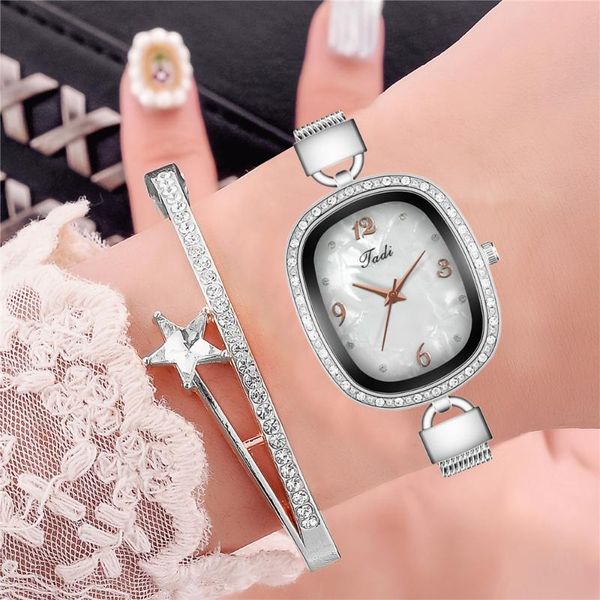

wristwatches super thin silver pearl shell dial women watches luxury ladies oval rhinestone watch gift quartz clock relogio feminino, Slivery;brown