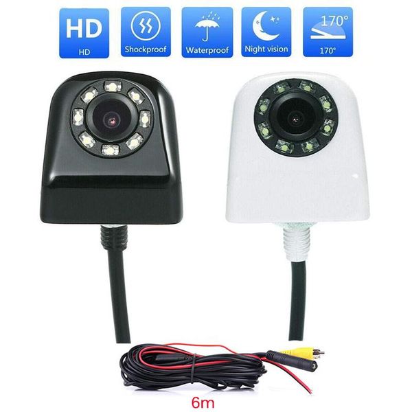 

car rear view cameras& parking sensors 170 degree wide angle camera set auto reverse with 8 led light ccd image sensor cameras cable