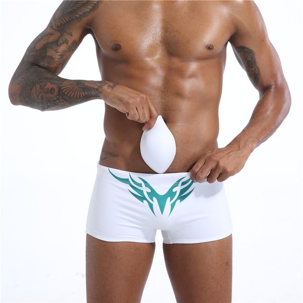 

men's boxer swimsuit tight low waist wind rope anti embarrassment cup personalized printing