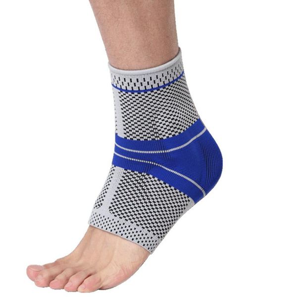 

knitted ankle compression sleeve / support for sport people, Blue;black