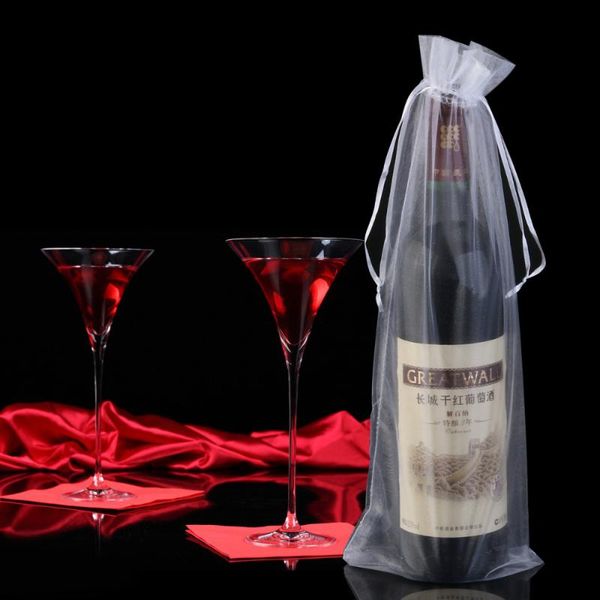 

gift wrap 10pcs sheer organza bottle cover bags (white)