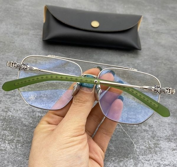 

crosin 8005 eyeglass new polygon toad lens square men's and women's super light large face myopia spectacle frame, White;black