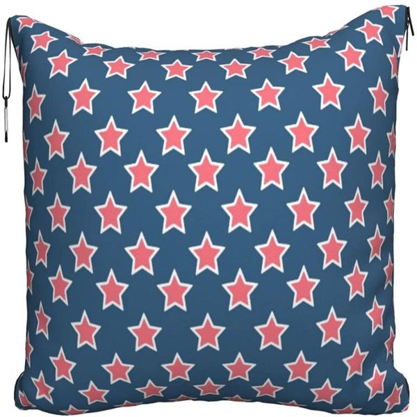 

blankets red stars travel pillow blanket two-in-one backpack strap and compact airplane bag waist support 60x43 inches