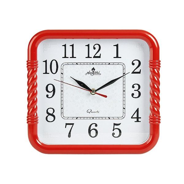 

12-inch square mute second sweeping hanging clock simple home wood living room bedroom factory direct sales wall clocks
