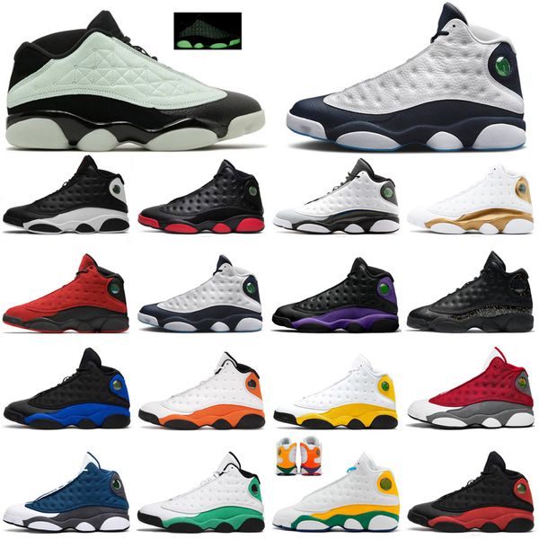 

13 13s mens basketball shoes reverse bred gold glitter green atmosphere grey women sneakers men trainers