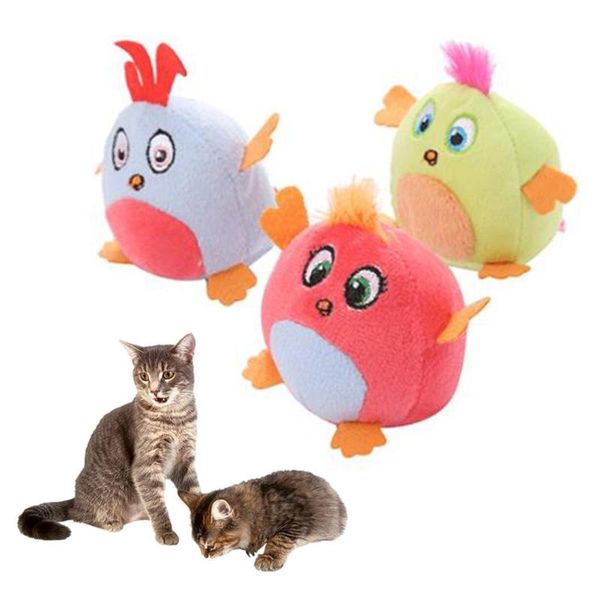 

cat toys pet kitten cute little bird plush doll molar interactive play bite chew toy