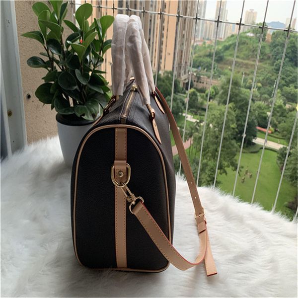 

hobo hh m40390 speedy pillow bag letter black brown embossed women leopard print messenger handbag classic shoulder bags