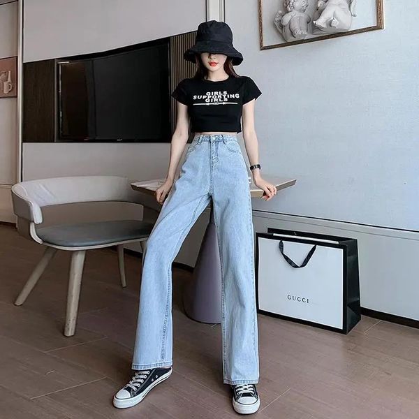 

women's jeans trousers, tall waist, funny jeans, street fashion. 1aop, Blue