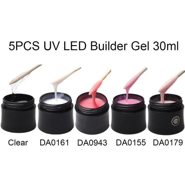 

transparent white pink nude self-leveling builder gel for nails extension camouflage uv 30ml nail art, Red;pink