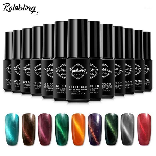 

rolabling 5ml 3d cat eye nail gel polish led uv soak off lacquer art diy manicure glue varnish1, Red;pink