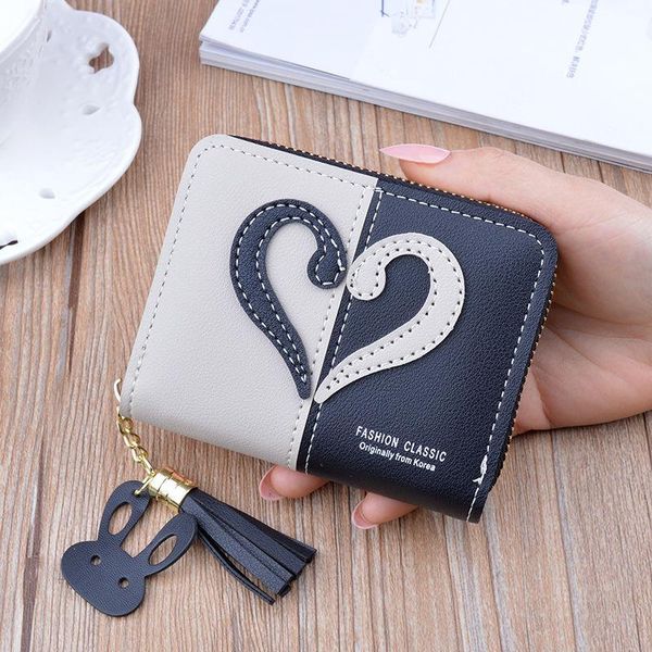 

purse wallet women's zipper key card bag carteira masculina, White