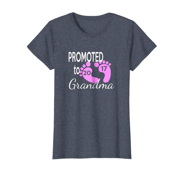 

womens promoted to grandma 2017 mothers day t-shirt, White;black