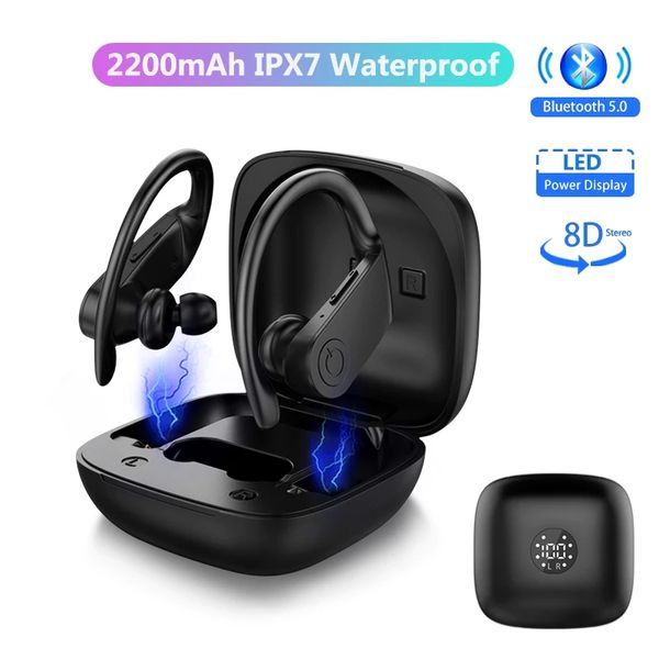 

tws wireless headphones bluetooth earphones sport earbuds with hd microphone music headset with charging box