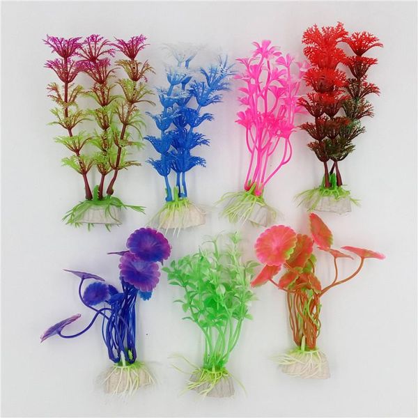 

pcs plastic aquarium plants plantas wonder fish aquario decor ornament artificial accessories plant decorations