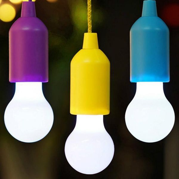 

portable lanterns colorful pull light bulb chandelier hanging outdoor camping garden decoration led night lamp