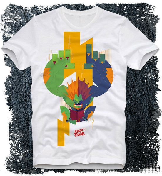 

t-shirt blanka street fighter ii the world warrior arcade classic retro vintage, White;black