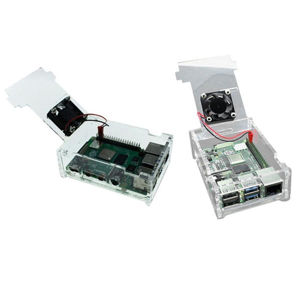 

fans & coolings for raspberry pi 4th generation acrylic case, heat dissipation transparent case 4b+