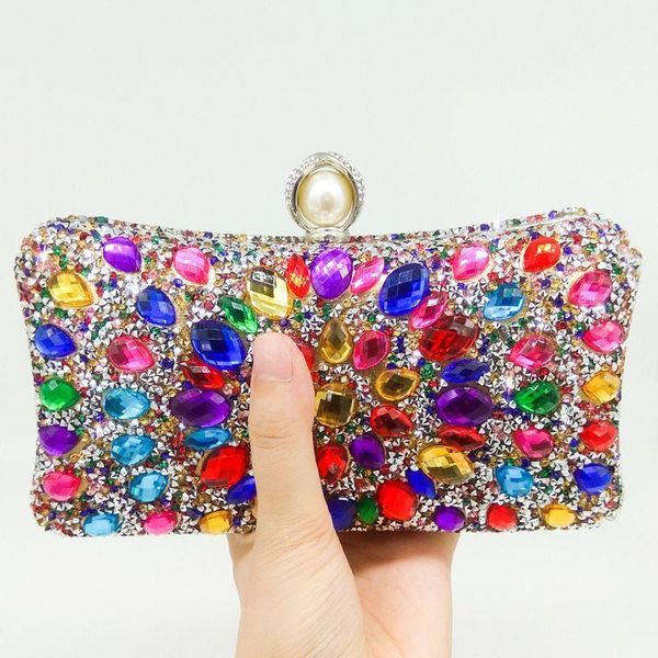 

evening bags oluolin 2021 high-end luxury design multicolor diamond mini dinner bag handbag banquet wedding party fashion clutch woman