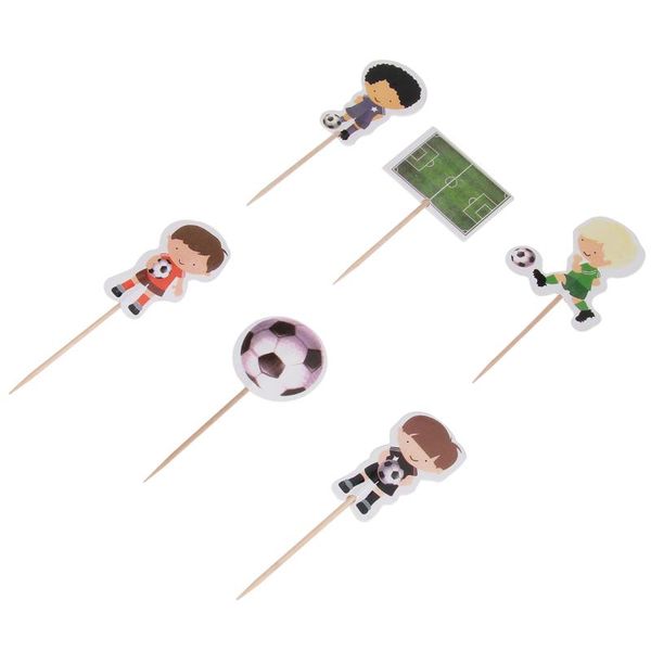 

other festive & party supplies 48pcs football boy theme cake ers boys cupcake picks for kids birthday family decor use