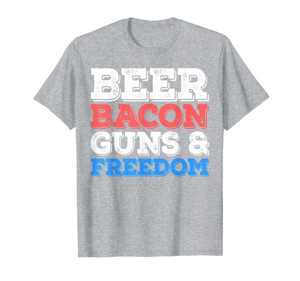 

beer bacon guns and om t-shirt 4th of july gift shirt, White;black