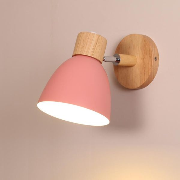 

wall lamps macaron modern light colorful aluminium e27 lamp for kids room home bedroom indoor decor luminaire wood