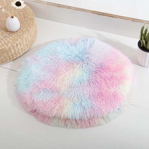 

cat beds & furniture round bed super soft long plush dog mat for small medium dogs house cushion sleeping chihuahua pug winter accessories