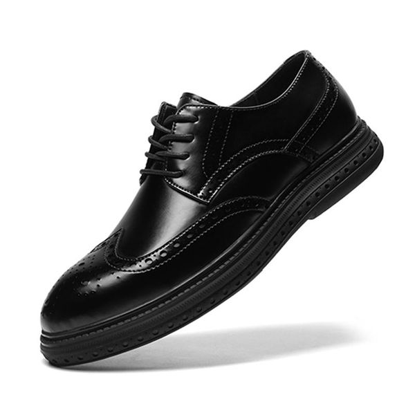 

dress shoes 2021 men's leather formal men big size 38-48 oxford for fashion office, Black