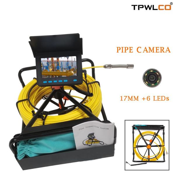 

cameras sewer pipe inspection camera with 4.3 inch tft color monitor 10-50m long cable drain pipeline endoscope support dvr 16gb card