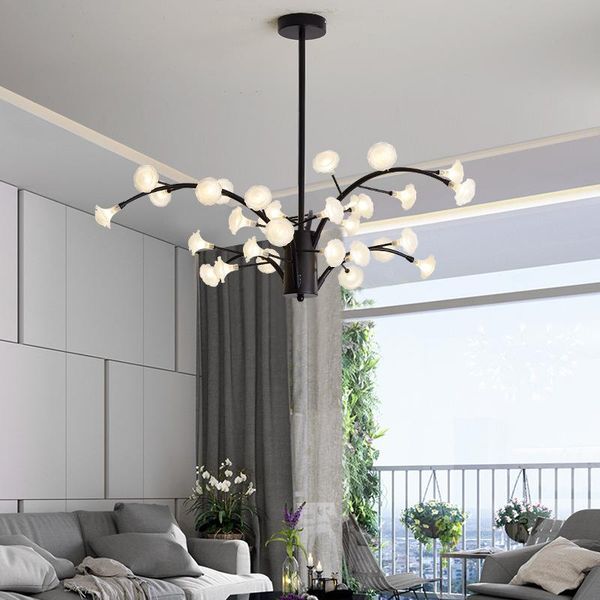 

pendant lamps living room chandelier nordic net safflower petal bedroom study lamp modern simple creative art dining