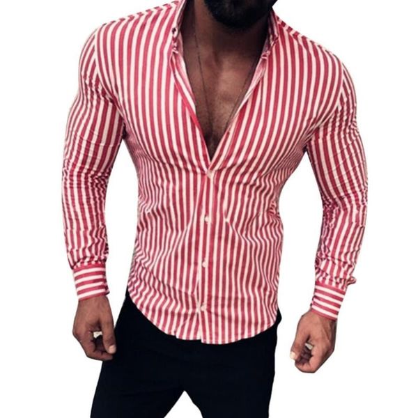 

men's casual shirts shirt lapel long sleeve vertical stripes slim button skin-friendly soft fabric outdoor daily men, White;black