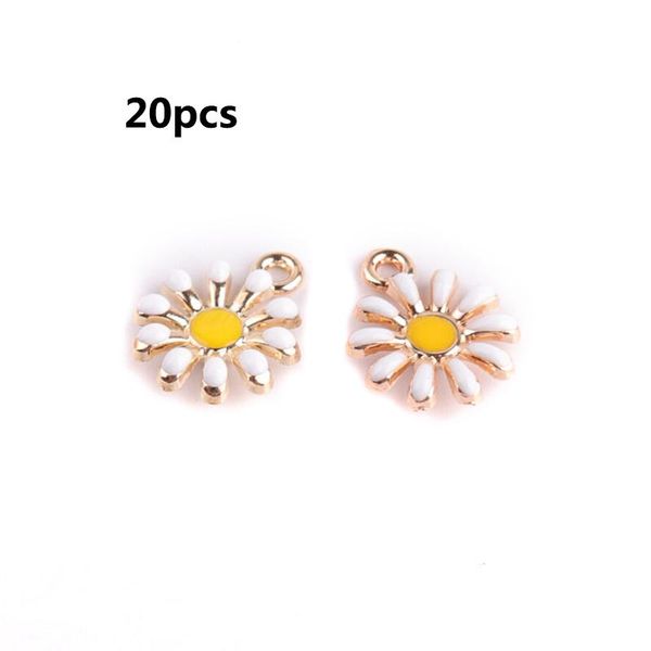 

charms 10/20pcs beauty lady jewelry gold tone sunflower great enameled daisy shape alloy charm necklace pendants crafts, Bronze;silver