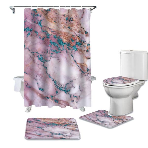 

marble purple rock waterproof shower curtains set bathroom curtain and rug sets