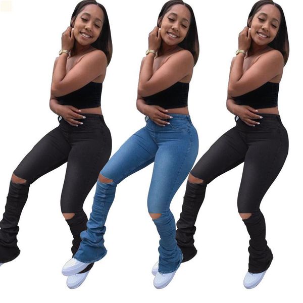 

plus size pants womens leggings unique womans clothes ripped denim trousers streetwear women designer jeans femme black mom high waisted rip, Blue