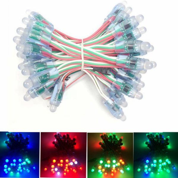 

50pcs/unit dc5v ws2811 led pixel module,black/green/white/rgw wire string lights christmas holiday,addressable,ip68 waterproof modules